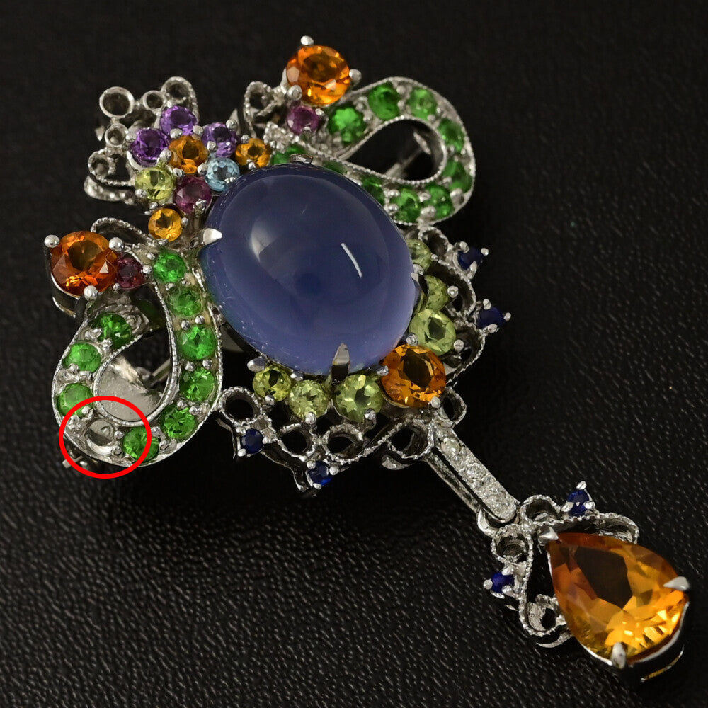 カルセドニー ブローチ・ピンタック