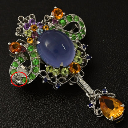 カルセドニー ブローチ・ピンタック