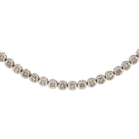 2.00ct ダイヤモンド テニスセッティング ネックレス ペンダント 18K WG