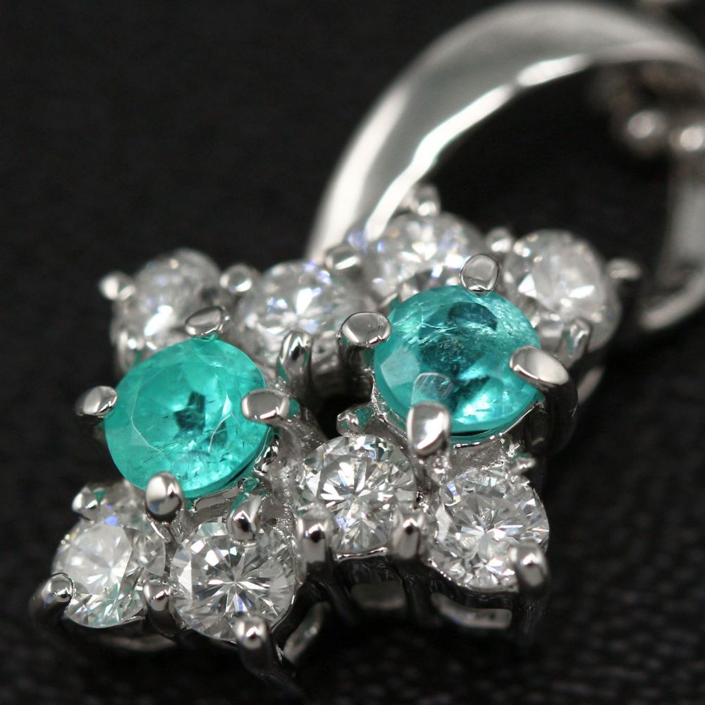 0.33ct パライバトルマリン ダイヤモンド ネックレス・ペンダント